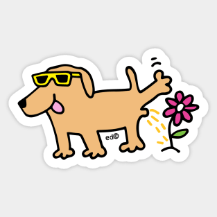 Labrador dog wearing glasses Sticker